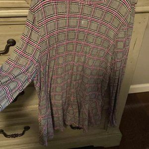 Black Plaid Ruffle Bottom Top